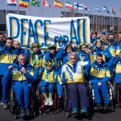 Map of Ukraine on Ukrainian Paralympic uniform