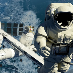 Astronauts studying Mars gravity simulation