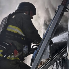 Пожар на Киевщине после удара БПЛА