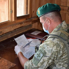 Чоловік у масці з паспортом