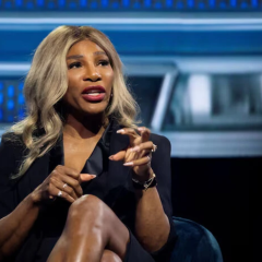 Professional tennis player Serena Williams on court