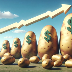 Желтый картофель на столе