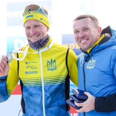 Ukrainian biathlon coaching staff: Khvostenko and Semenov