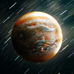 Jupiter accelerated particles of energy