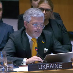 UN Agent Andriy Melnyk speaking at the meeting