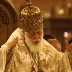 Patriarch Ilia II at the service