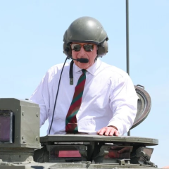 King Charles III on Challenger 2 tank