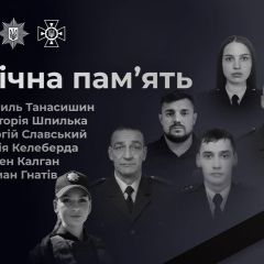 Symbols of memory for the deceased police officers and rescuers