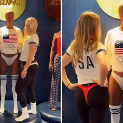 American athletes in Skims bikinis at the 2026 Olympics