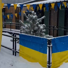 Ukrainian Olympians in village in Cortina