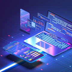 Логотип компании KPMG и графики