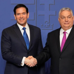 Photo of meeting between Rubio and Orban