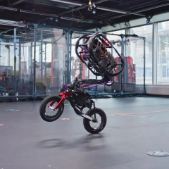 UMV robot on a bicycle at 28.8 km/h