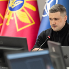 Ukrainian flag with NATO and Ramstein