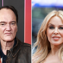 Tarantino and Minogue on the set