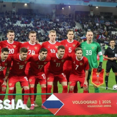 Flag of Ukraine at the stadium