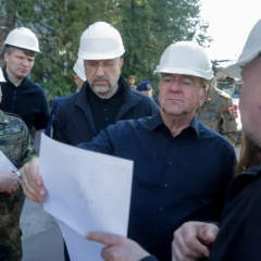 Destroyed energy facility in Kyiv