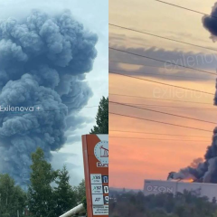 Fire after the drone attack