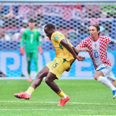 Croatian national team players celebrate victory at WC-2026