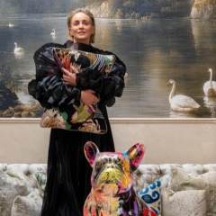 Sharon Stone in vintage dress by J’amemme