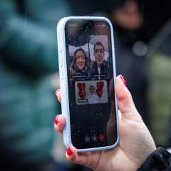 Young couple testing 5G in Kharkiv