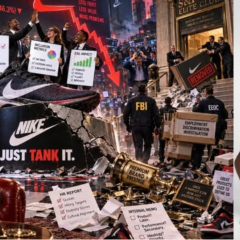 Логотип Nike на денежном фоне