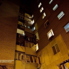 Пожар после ночного удара в Днепре