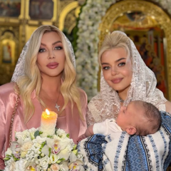 Alina Grosu with son Mark-Gabriel and Irina Bilik