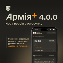 Главная страница приложения Армия+