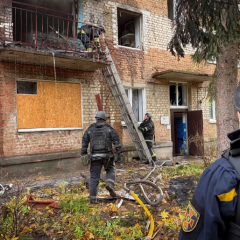 Пожар в пятиэтажке в Глухове