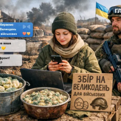 Солдат с паской и варениками