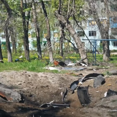 Разрушенный город на Донбассе