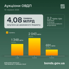 Бюджет получил более 4 млрд грн от размещения ОВДП