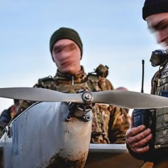Heavy UAVs fly over the territory