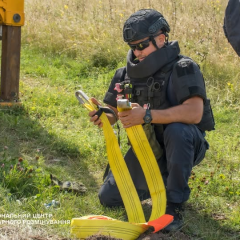 Sappers destroy aerial bombs in Kharkiv region
