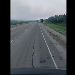 Фура с украинскими дронами во время взрыва