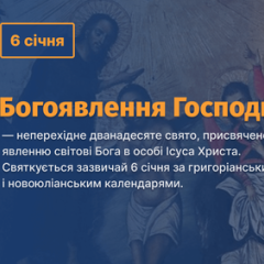 Свято Богоявлення 6 січня