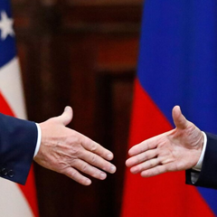 Trump and Putin at the meeting