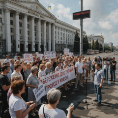 Протести бiля Київради проти підвищення проїзду