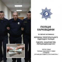 Задержанный руководитель полиции Харьковщины за взятку