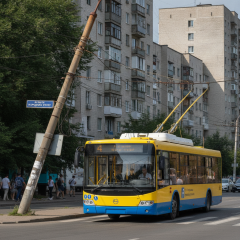 Троллейбус №4 на улице Народного Движения