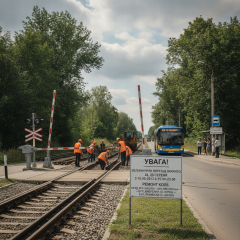 Перекритий залізничний переїзд у Брюховичах