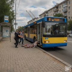 Водій тролейбуса зачинив двері пасажирці