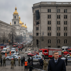 Російський безпілотник збивається до СБУ на Володимирській