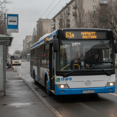 Низькопідлоговий автобус маршруту №61А в Рівному