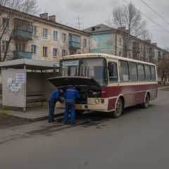 Городской автобус в Снигуревке остановлен из-за технической неисправности