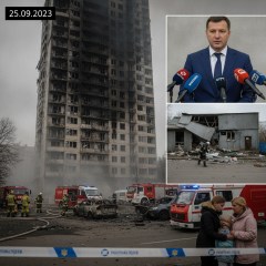 Последствия атаки беспилотниками в Киеве