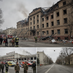 Дрон влучив у будівлю НАН України