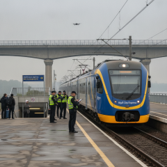 Дроны контролируют киевскую электричку