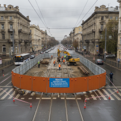 Перекриття руху на перехресті Яворницького і Єфремова